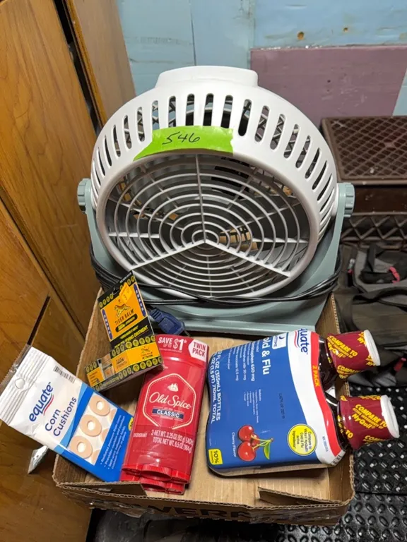 small fan, unused self care items