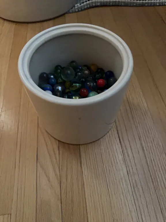 Crock full of marbles