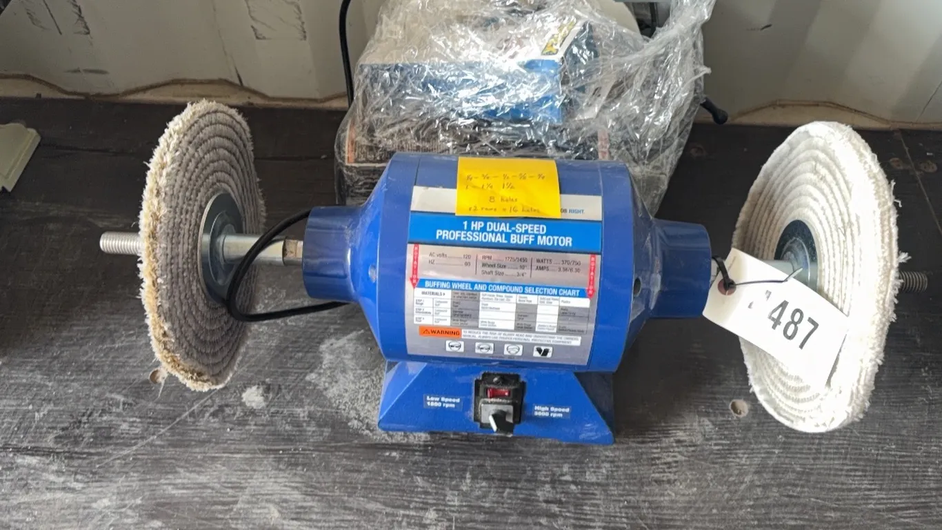 ID 4487 1hp Dual Spd Buffer & Woodworking Tool Sharpener