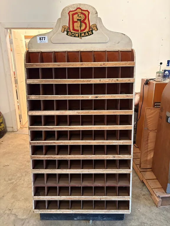 ANTIQUE WOODEN MULTI-COMPARTMENT SORTING CABINET
