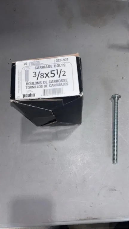 20pc 3/8in x 5 1/2 Carriage Bolts