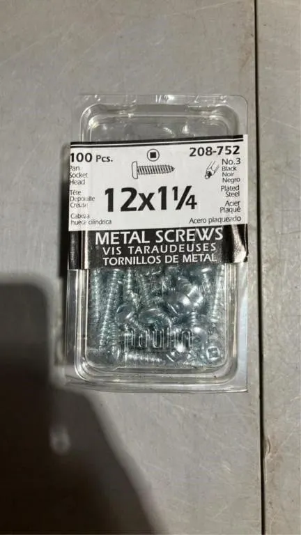 Metal screws 12 x 1 1/4