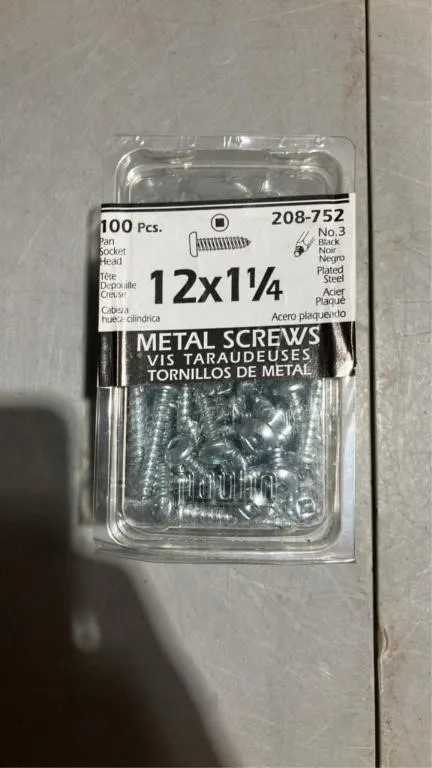 Metal screws 12 x 1 1/4