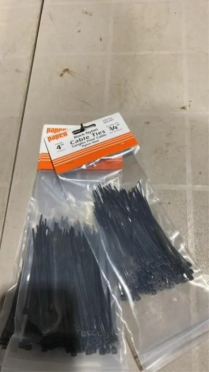 4� black nylon cable ties 3/4� diameter 100pcs