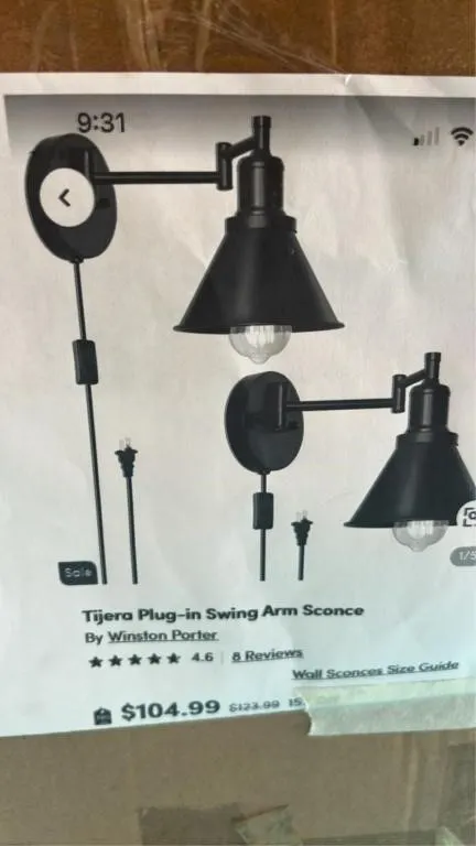 Swing arm sconce