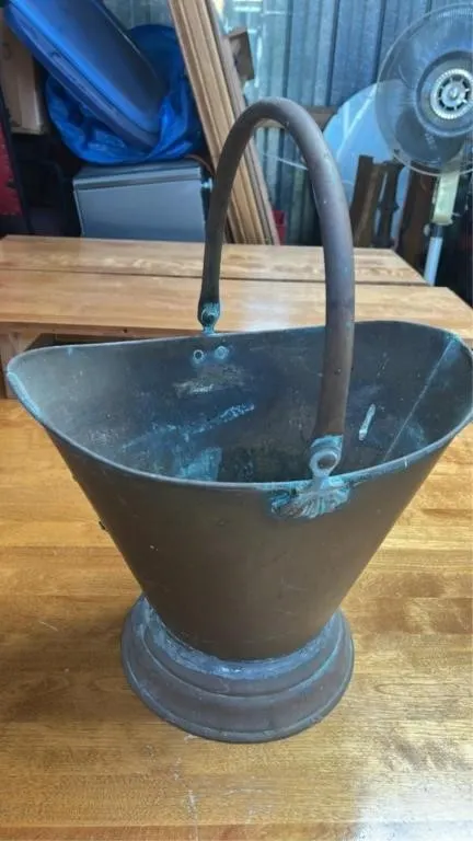 Vintage copper coal scuttle
