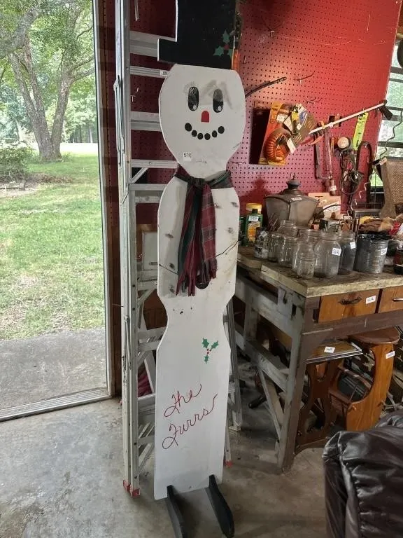 57/12 wooden snowman. Damage to body