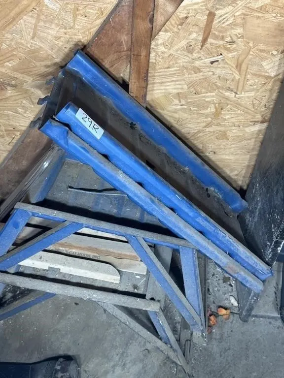 Blue metal car ramps