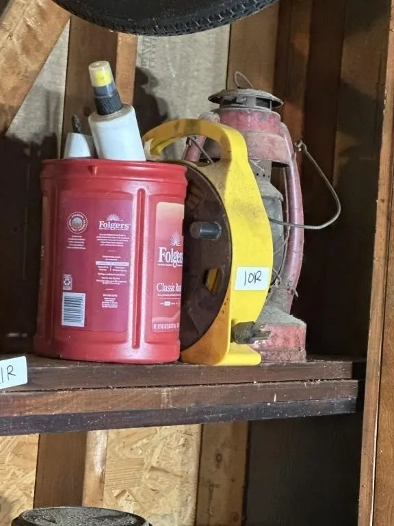 Red lantern. Yellow extension cord plastic