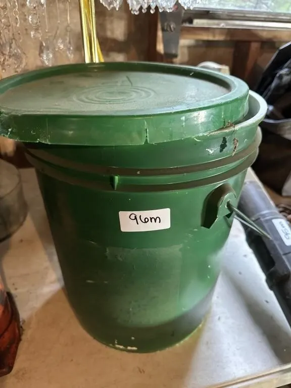 Green bucket. Lid