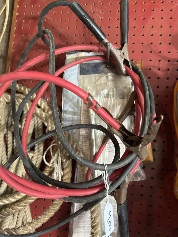Jumper cables. Flag pole wall mount