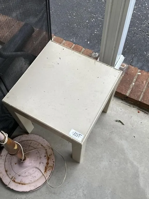 13x13 plastic cream table