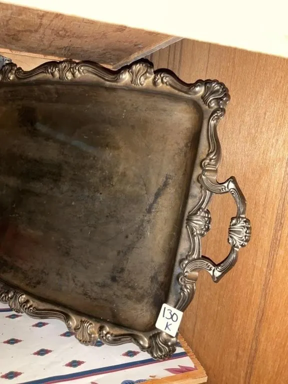 Silver platter serving tray 17x12