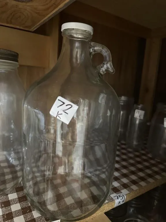 12 in t glass jug w lid 1 gallon