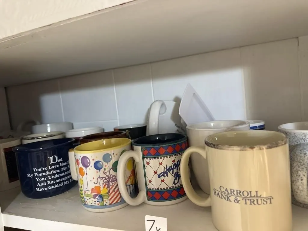 Top row cabinet coffee mugs