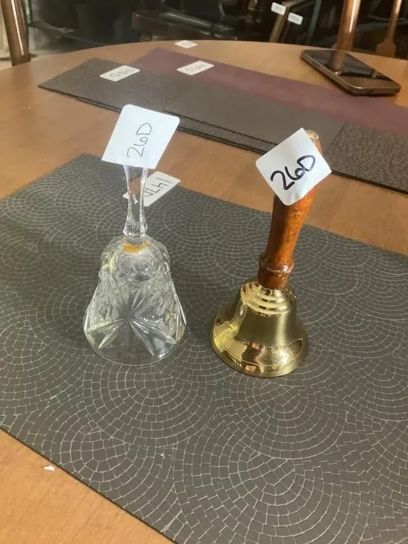5 in bells. Brass and glass