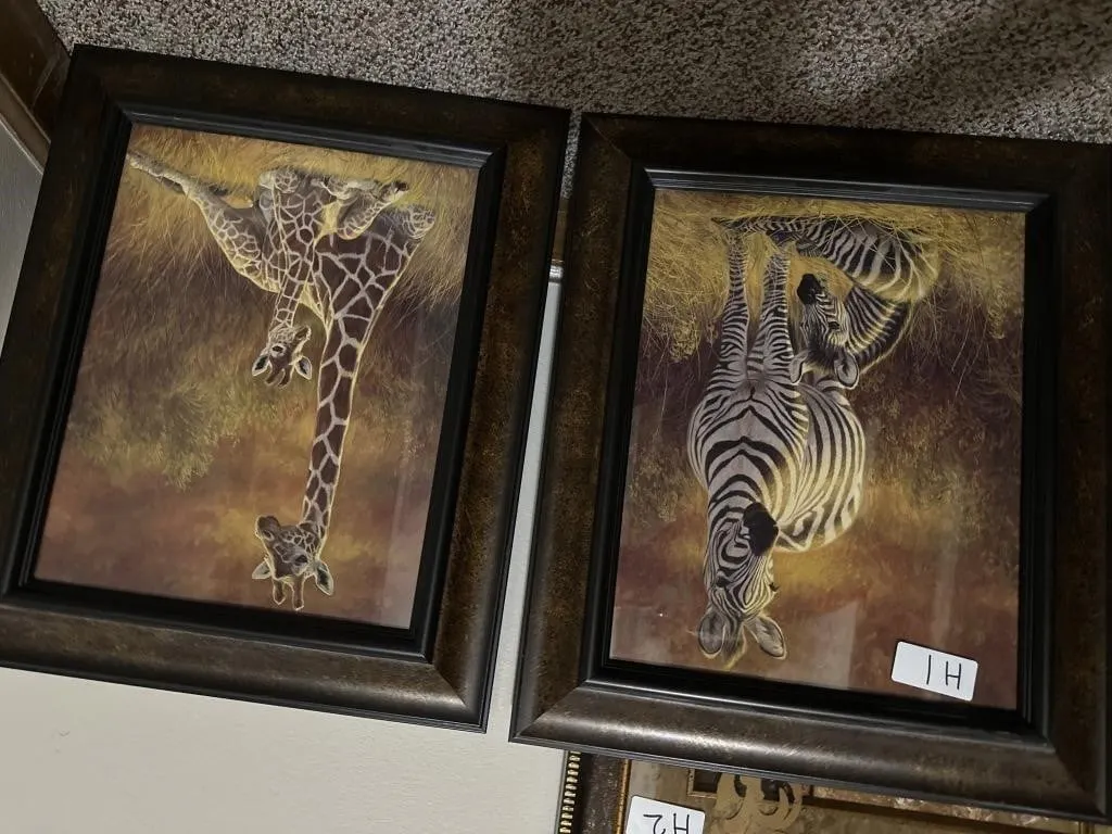 Set of two wildlife art 18x15