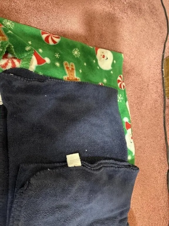 50x60 in throws. Navy. Green xmas