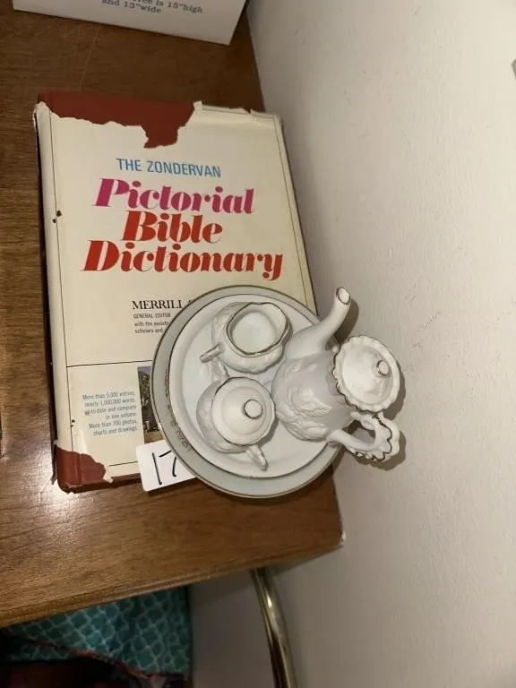 Pictorial bible and tea set