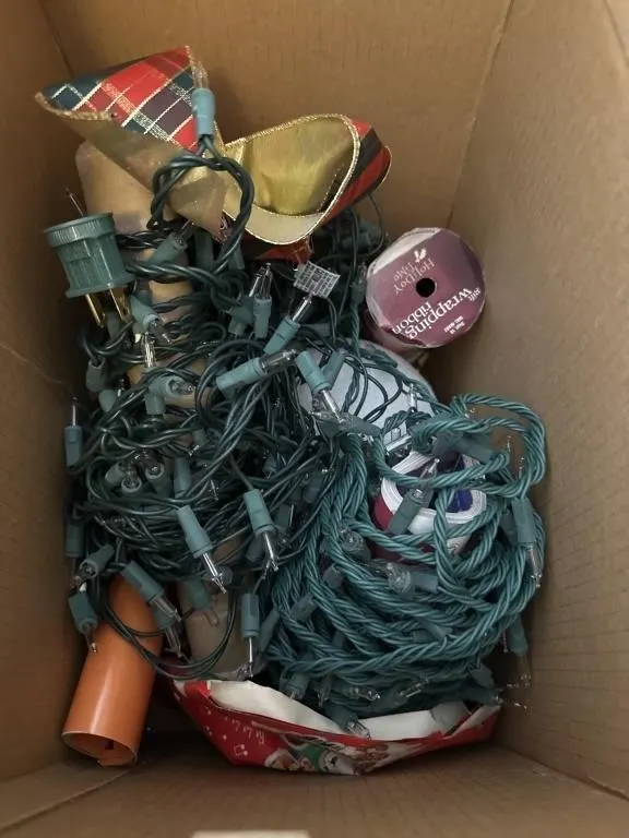 Box is Christmas lights