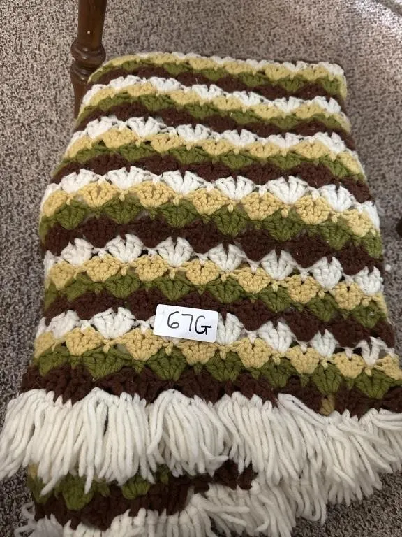 Afghan. Green yellow brown and white