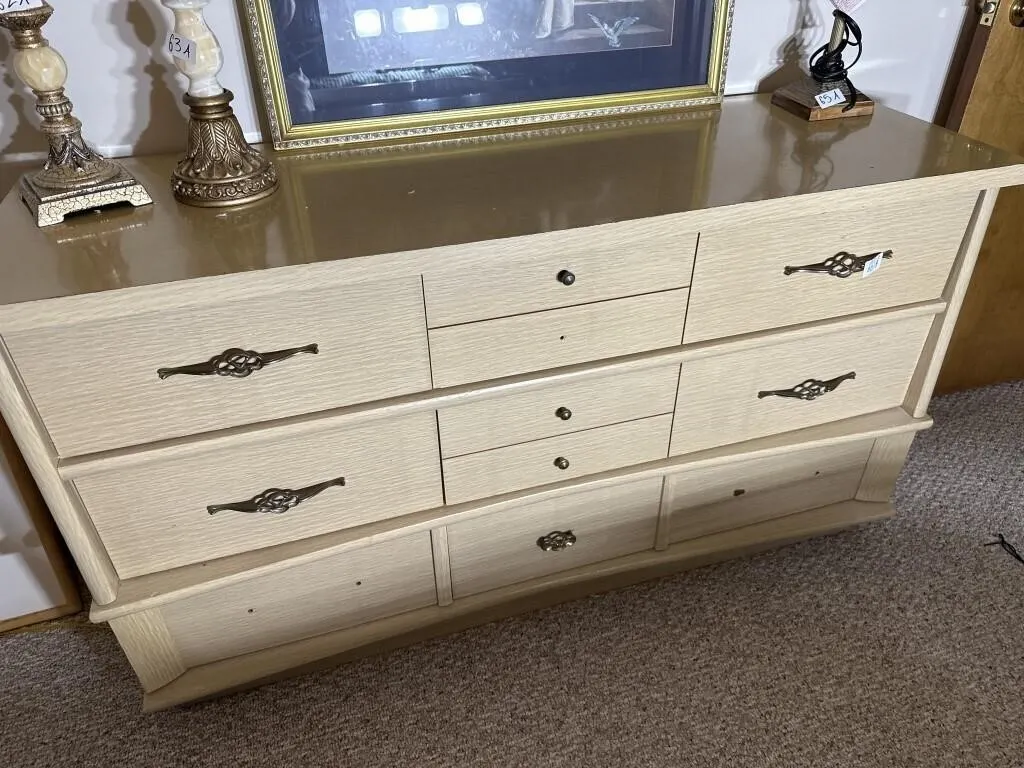 light blonde wood mid-century modern dresser
