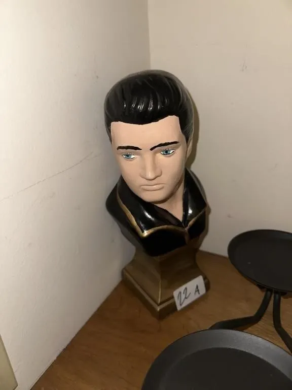 11 in vintage Elvis Presley bust is crafted from
