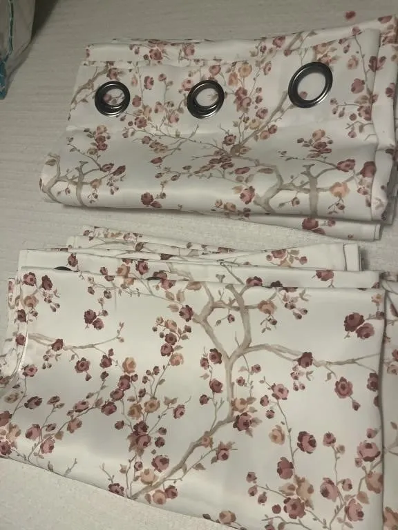 Jasmine floral patterned 84inLx36inW curtains x6
