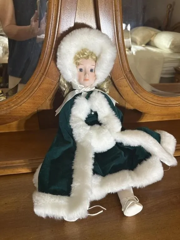 16 in Anco porcelain doll features blonde hair