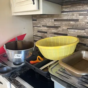 misc. muffin pans, strainer, angel food pan