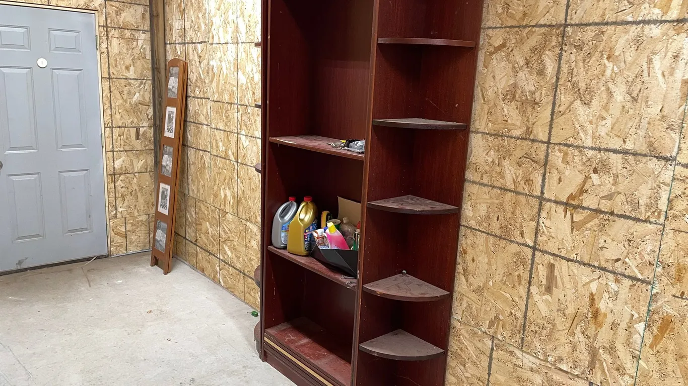 Wooden Storage Unit and Contents
