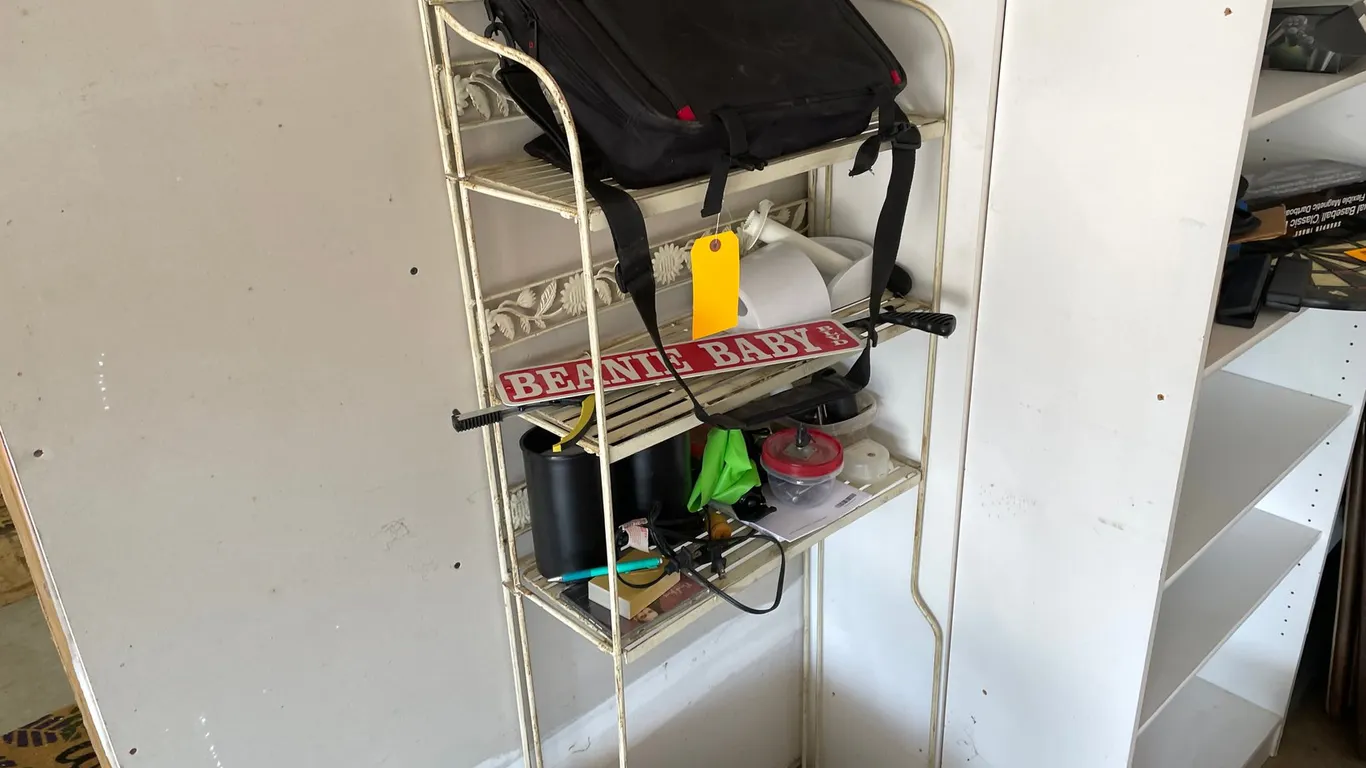 Metal Rack and Contents