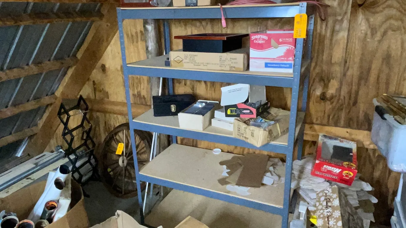 Metal Rack and Contents