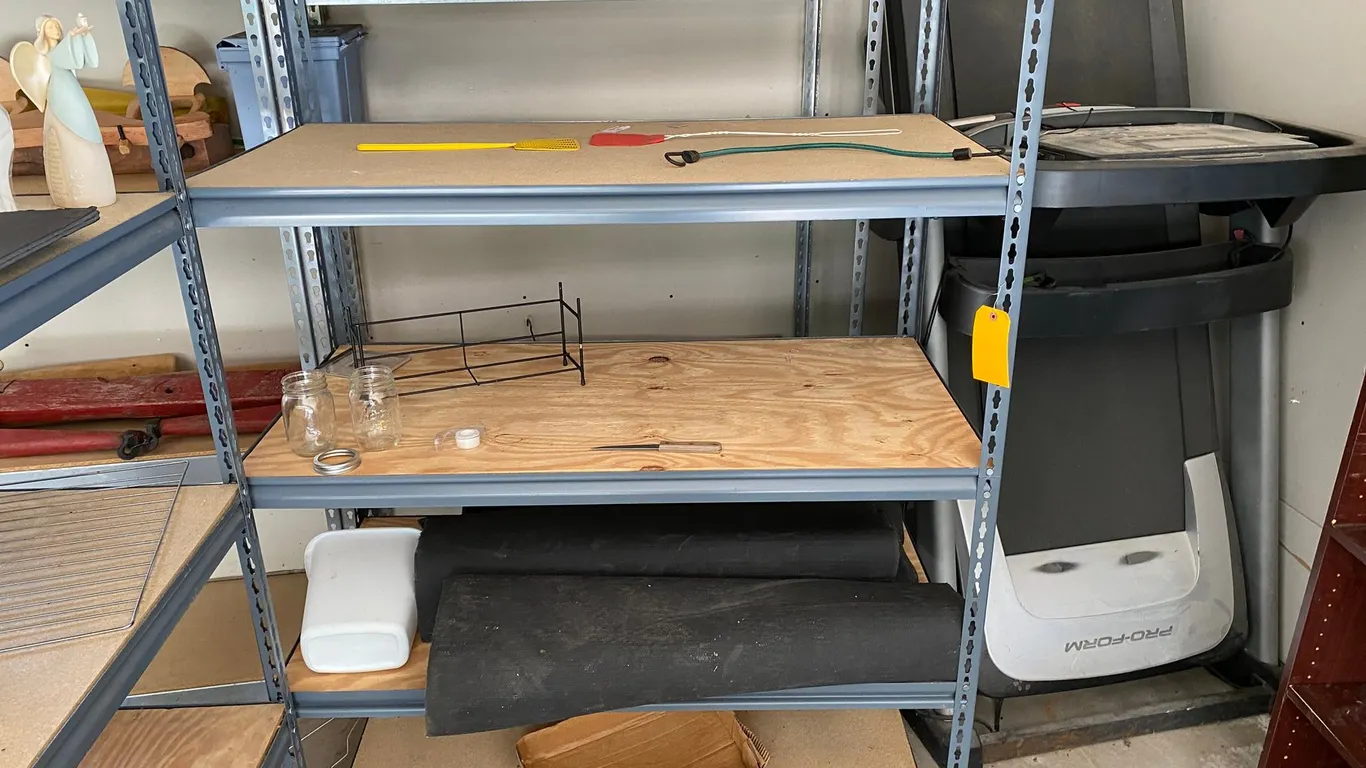 Metal Rack and Contents