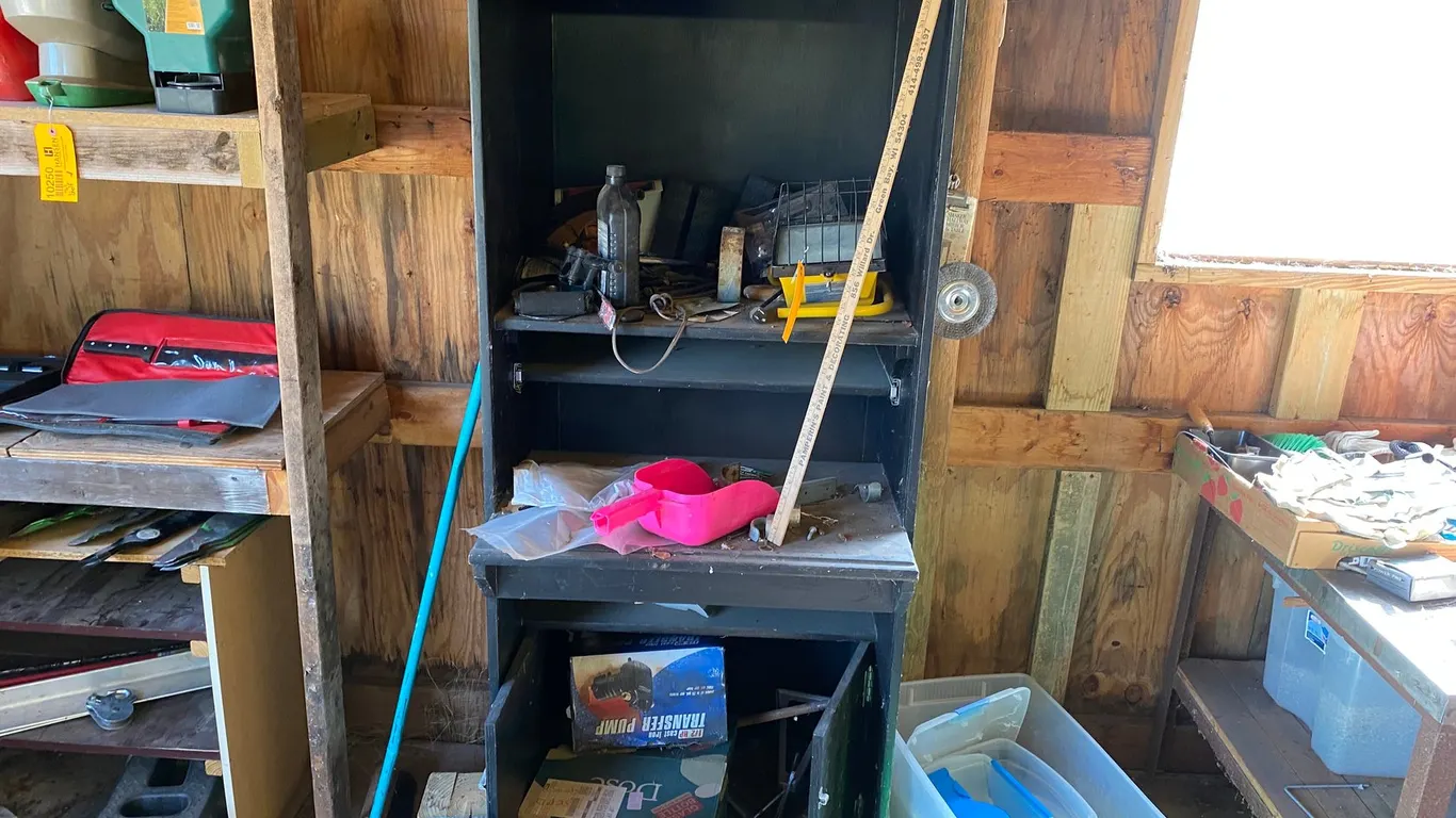 Wood Shelf and Contents