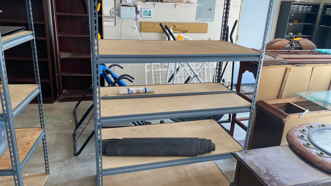 Metal Rack and Contents