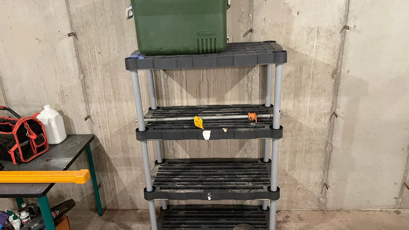 Poly Shelving Unit and Contents