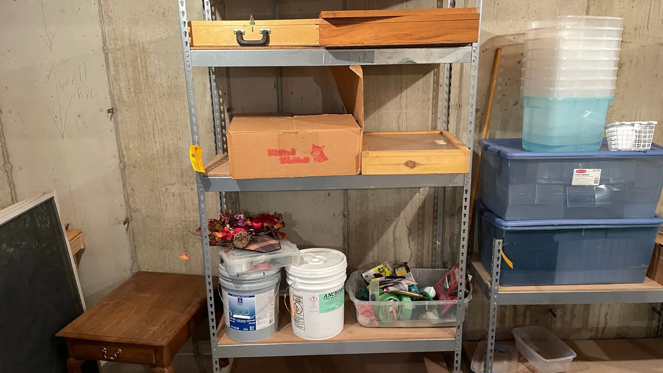 Metal Rack and Top Contents
