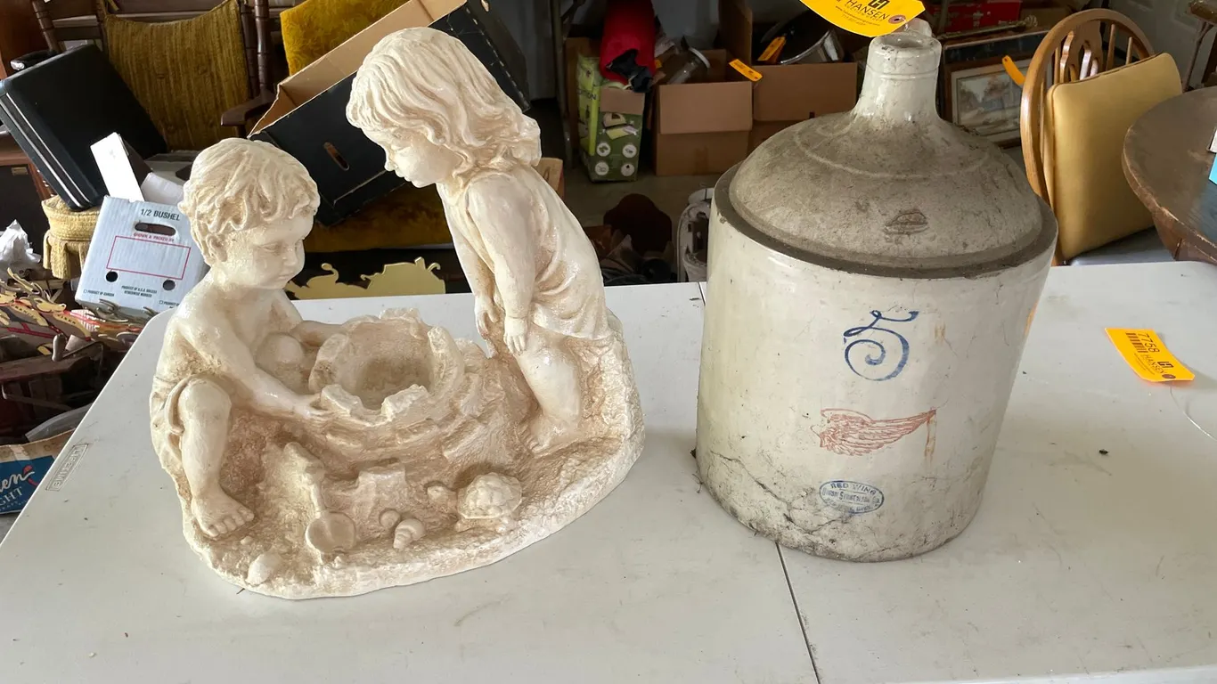 Red Wing Jug and Ceramic Figurine