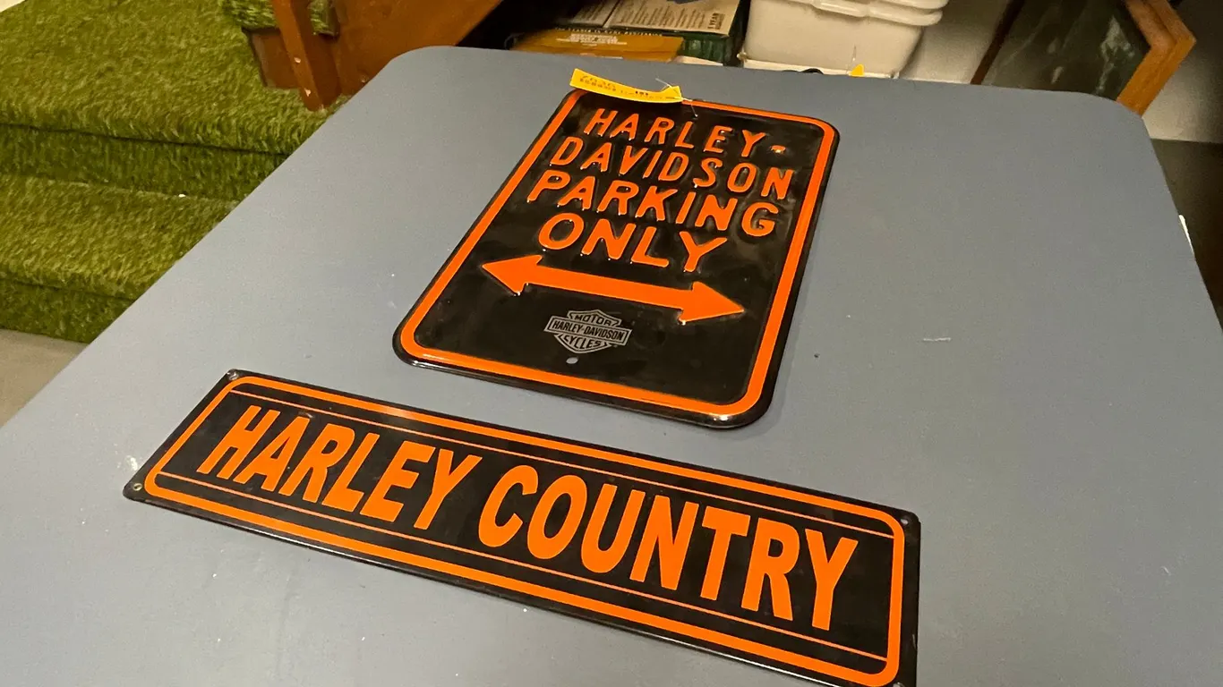 (2) Harley Davidson Metal Signs