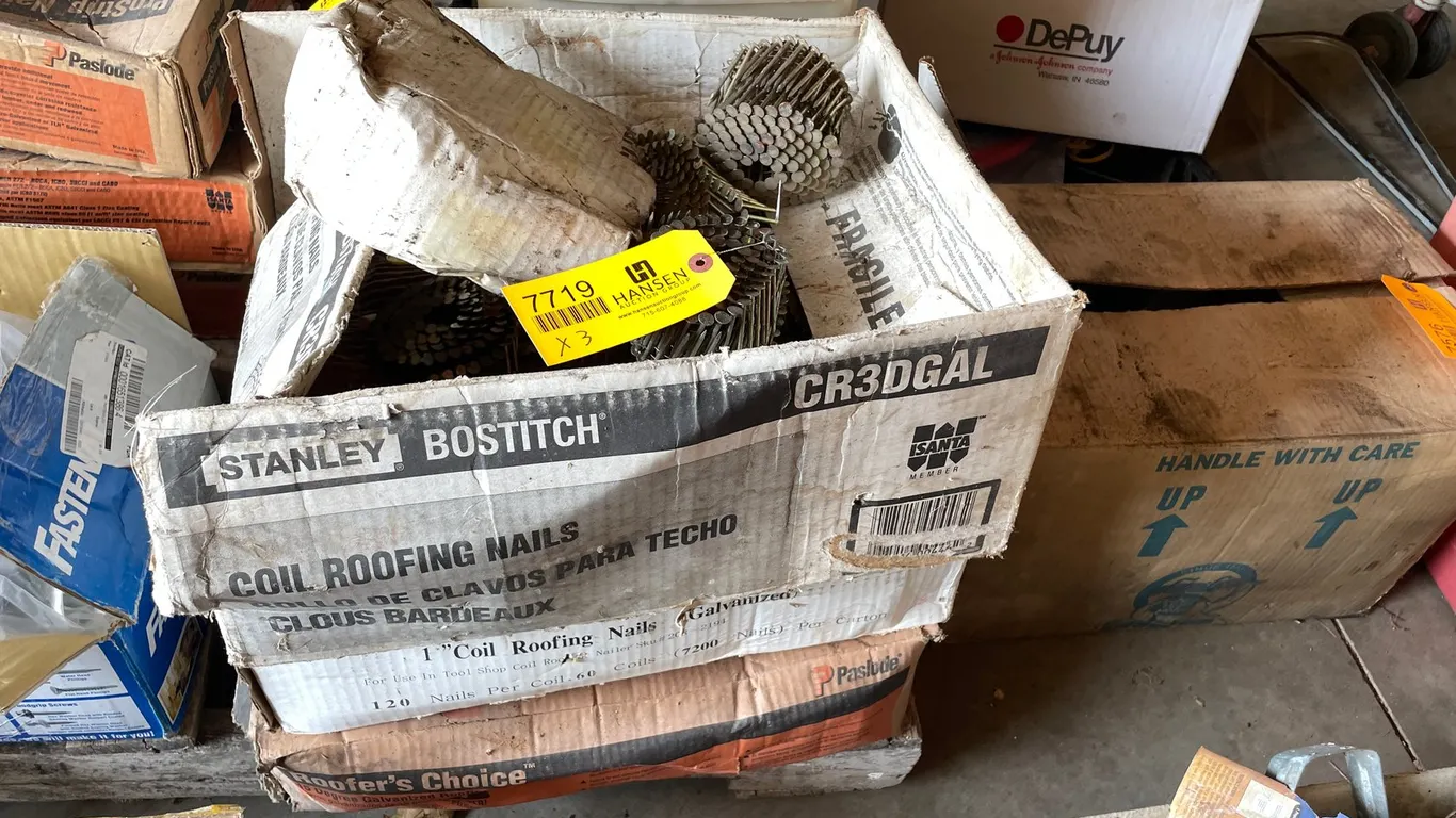 (3) Partial Boxes of Roofing Nails