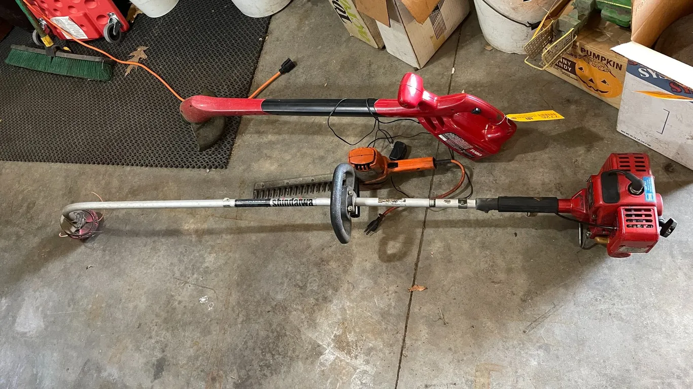 (2) Weed Whips and (1) Hedge Trimmer