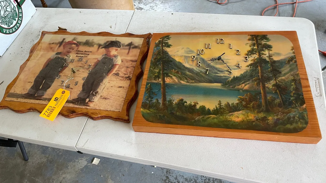(2) Wood Decorative Clocks
