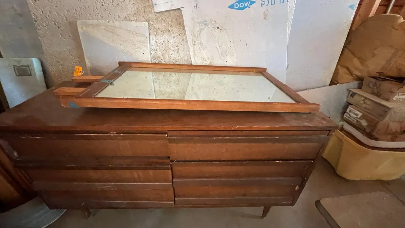 Wood Dresser with Mirror