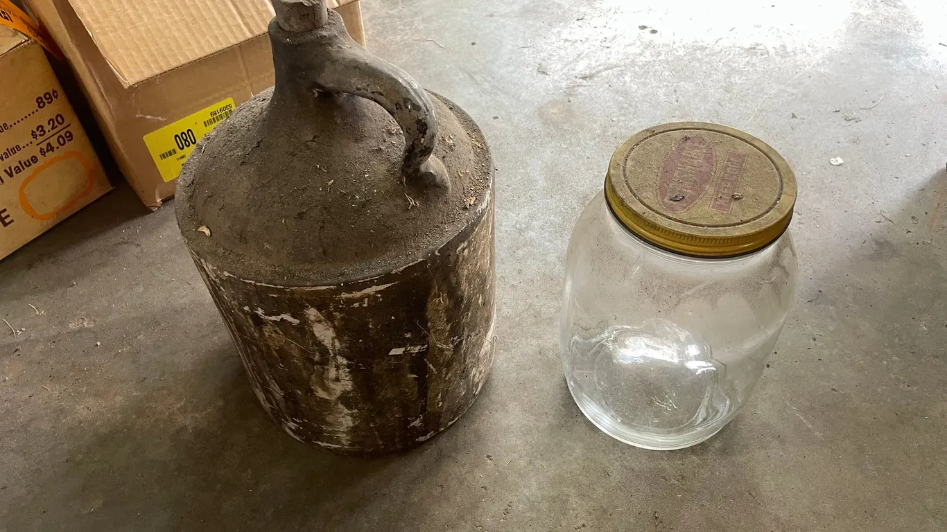 Vintage Jug and Glass Jar
