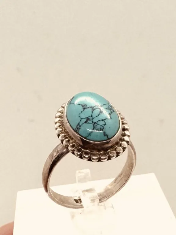 Sterling Silver and Turquoise Ring Sz 8 untested