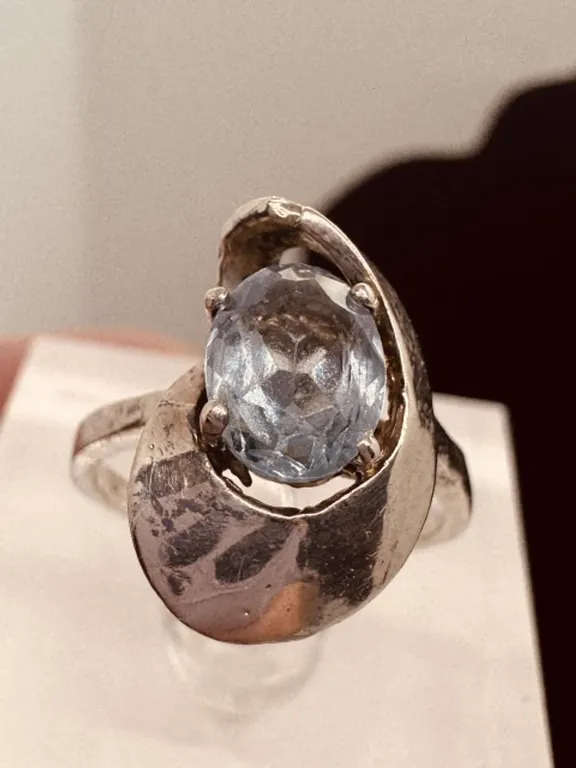 Antique Sterling Silver Ring w .75ct Tanzanite Stone Untested sz8