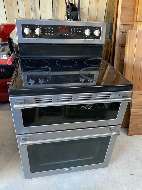 MAYTAG GLASSTOP STAINLESS STEEL STOVE