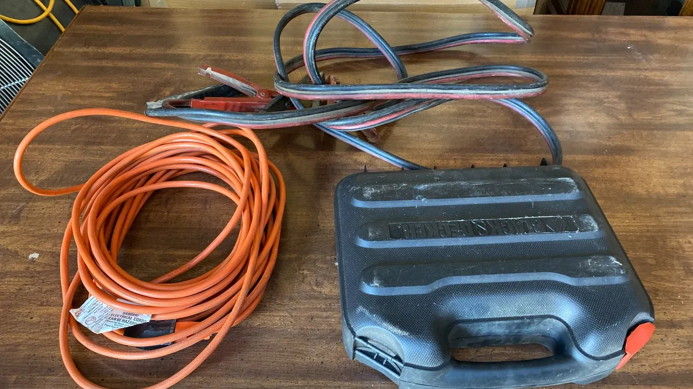 EXTENSION CORD, JUMPER CABLES