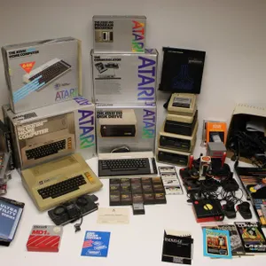 Vintage Lot Atari 800 Home Computer 810 Disk Drive The Communicator System Boxes Accessories